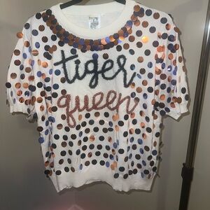 Queen of Sparkled Tiger Queen sweater